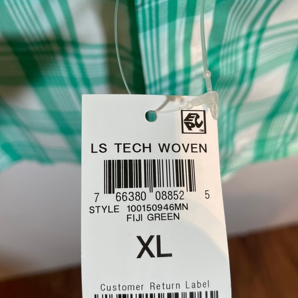 Club Room Men's Regular-Fit Plaid Shirt green XLarge - Picture 5 of 7